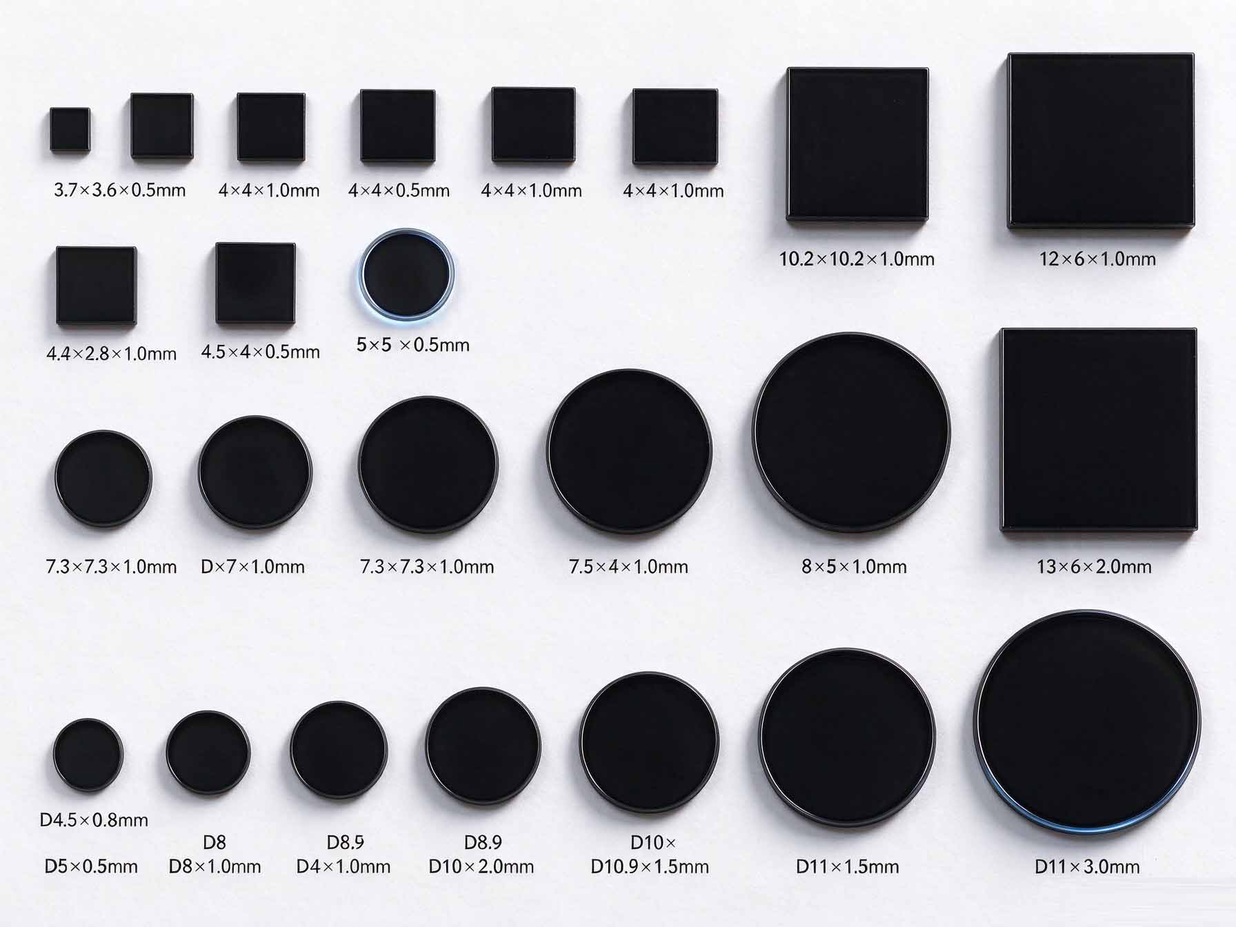 365nm ZWB2 UV filter, UV pass visible light absorption filter, fluorescence detection black optical glass